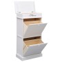 Mueble zapatero de madera de Paulownia blanco 50x28x98 cm de vidaXL, Zapateros y organizadores de calzado - Ref: Foro24-28409...