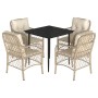 Set comedor de jardín 5 pzas con cojines ratán sintético beige de , Conjuntos de jardín - Ref: Foro24-3212139, Precio: 636,52...