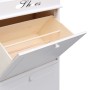 Mueble zapatero de madera de Paulownia blanco 50x28x98 cm de vidaXL, Zapateros y organizadores de calzado - Ref: Foro24-28409...