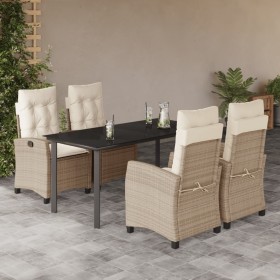 5-piece garden dining set with beige synthetic rattan cushions by , Garden sets - Ref: Foro24-3212816, Price: 718,99 €, Disco...