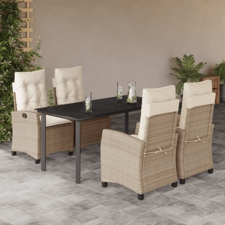 5-piece garden dining set with beige synthetic rattan cushions by , Garden sets - Ref: Foro24-3212816, Price: 674,04 €, Disco...