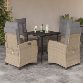 Set comedor de jardín 5 pzas con cojines ratán sintético beige de , Conjuntos de jardín - Ref: Foro24-3212823, Precio: 582,99...