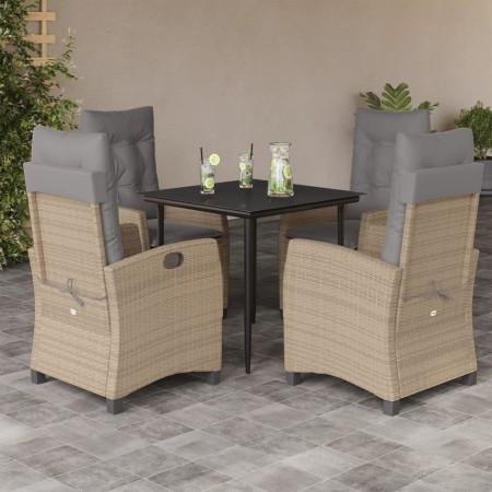 5-teiliges Garten-Esszimmer-Set mit Kissen synthetisches Rattan beige von , Gartensets - Ref: Foro24-3212823, Preis: 580,81 €...