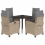 5-teiliges Garten-Esszimmer-Set mit Kissen synthetisches Rattan beige von , Gartensets - Ref: Foro24-3212823, Preis: 580,81 €...