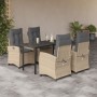 5-teiliges Garten-Esszimmer-Set mit Kissen synthetisches Rattan beige von , Gartensets - Ref: Foro24-3212835, Preis: 647,71 €...