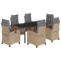 Set comedor de jardín 7 pzas con cojines ratán sintético beige de , Conjuntos de jardín - Ref: Foro24-3212837, Precio: 919,54...