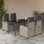 5 Stück Garten Esszimmer Set Kissen synthetisches Rattan hellgrau von , Gartensets - Ref: Foro24-3212856, Preis: 679,98 €, Ra...