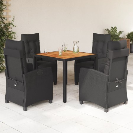 Set de muebles jardín 5 pzas con cojines ratán sintético negro de , Conjuntos de jardín - Ref: Foro24-3212907, Precio: 754,69...