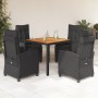 5-teiliges Gartenmöbel-Set mit Kissen synthetisches Rattan schwarz von , Gartensets - Ref: Foro24-3212907, Preis: 754,69 €, R...