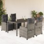 Set comedor de jardín 5 piezas con cojines ratán sintético gris de , Conjuntos de jardín - Ref: Foro24-3212896, Precio: 753,8...