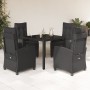 Set de muebles jardín 5 pzas con cojines ratán sintético negro de , Conjuntos de jardín - Ref: Foro24-3212889, Precio: 693,89...