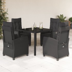 Set de muebles jardín 5 pzas con cojines ratán sintético negro de , Conjuntos de jardín - Ref: Foro24-3212889, Precio: 694,48...