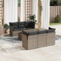 7-piece garden sofa set with gray PE rattan cushions by , Garden sets - Ref: Foro24-3249099, Price: 471,02 €, Discount: %