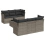 7-piece garden sofa set with gray PE rattan cushions by , Garden sets - Ref: Foro24-3249099, Price: 471,02 €, Discount: %