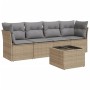 Set Gartensofas mit Kissen 5 Stück synthetisches Rattan beige von , Gartensets - Ref: Foro24-3249078, Preis: 318,75 €, Rabatt: %