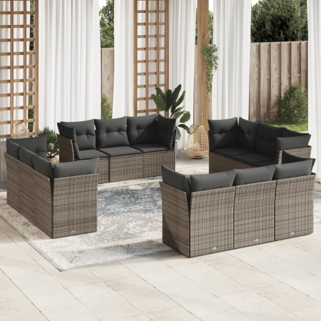 Set mit 12 Gartensofas mit Kissen synthetisches Rattangrau von , Gartensets - Ref: Foro24-3249169, Preis: 810,99 €, Rabatt: %