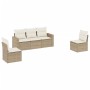 Garden sofa set with cushions 5 pieces beige synthetic rattan by , Modular outdoor sofas - Ref: Foro24-3251125, Price: 385,29...