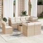 9-piece garden sofa set with beige synthetic rattan cushions by , Garden sets - Ref: Foro24-3249777, Price: 673,86 €, Discoun...