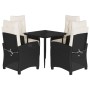 Set de muebles jardín 5 pzas con cojines ratán sintético negro de , Conjuntos de jardín - Ref: Foro24-3212947, Precio: 532,99...