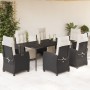 Set de comedor de jardín 7 pzas y cojines ratán sintético negro de , Conjuntos de jardín - Ref: Foro24-3212951, Precio: 937,9...