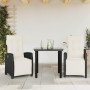 Set comedor de jardín 3 pzas con cojines ratán sintético negro de , Conjuntos de jardín - Ref: Foro24-3212953, Precio: 308,21...