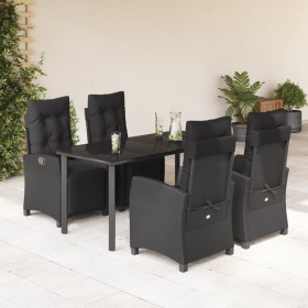 Set de muebles jardín 5 pzas con cojines ratán sintético negro de , Conjuntos de jardín - Ref: Foro24-3212970, Precio: 911,99...