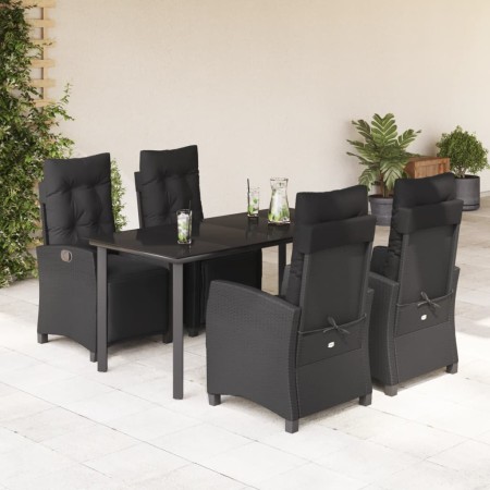 Set de muebles jardín 5 pzas con cojines ratán sintético negro de , Conjuntos de jardín - Ref: Foro24-3212970, Precio: 820,46...