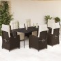 Set comedor de jardín 7 pzas con cojines ratán sintético marrón de , Conjuntos de jardín - Ref: Foro24-3212979, Precio: 1,00 ...