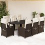 Garden dining set 9 pieces with brown synthetic rattan cushions by , Garden sets - Ref: Foro24-3212987, Price: 1,00 €, Discou...