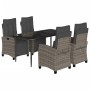 5-piece garden dining set with gray synthetic rattan cushions by , Garden sets - Ref: Foro24-3212991, Price: 750,36 €, Discou...