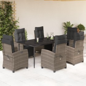 Set comedor jardín 7 pzas y cojines ratán sintético gris de , Conjuntos de jardín - Ref: Foro24-3212993, Precio: 1,00 €, Desc...