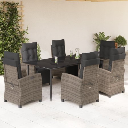 Garden dining set 7 pieces and gray synthetic rattan cushions by , Garden sets - Ref: Foro24-3212993, Price: 1,00 €, Discount: %