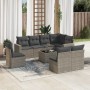 Set de muebles de jardín 9 pzas y cojines ratán sintético gris de , Sofás modulares de exterior - Ref: Foro24-3251417, Precio...