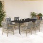 7-teiliges Garten-Esszimmer-Set mit Kissen synthetisches Rattan beige von , Gartensets - Ref: Foro24-3212164, Preis: 830,64 €...