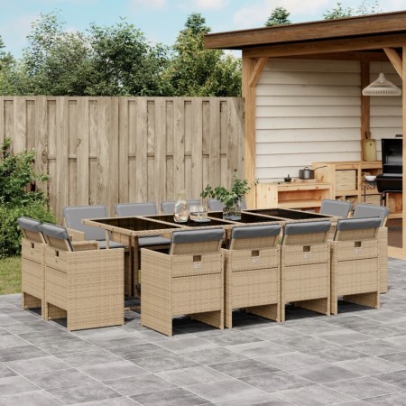 Garten-Esszimmergarnitur mit Kissen 13-teilig synthetisches Rattan beige von , Gartensets - Ref: Foro24-3210684, Preis: 1,00 ...