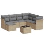 Garden sofa set with beige cushions, 8 pieces, PE rattan. by , Garden sets - Ref: Foro24-3249838, Price: 509,99 €, Discount: %