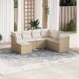 Set of 7-piece garden sofas and beige synthetic rattan cushions by , Garden sets - Ref: Foro24-3249827, Price: 489,80 €, Disc...