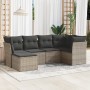 6-piece garden furniture set with gray synthetic rattan cushions by , Garden sets - Ref: Foro24-3249789, Price: 393,48 €, Dis...