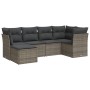 6-piece garden furniture set with gray synthetic rattan cushions by , Garden sets - Ref: Foro24-3249789, Price: 393,48 €, Dis...