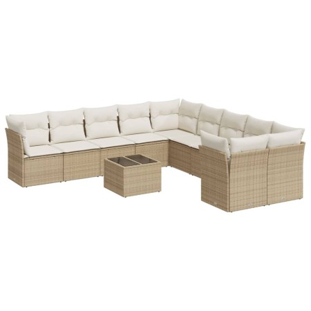 Set von 11-teiligen Gartensofas mit beigen Kissen aus synthetischem Rattan von , Gartensets - Ref: Foro24-3250087, Preis: 752...