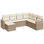 Set sofás de jardín 7 piezas y cojines ratán sintético beige de , Sofás modulares de exterior - Ref: Foro24-3251635, Precio: ...