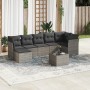 Garden sofa set 8 pieces and gray synthetic rattan cushions by , Garden sets - Ref: Foro24-3249819, Price: 497,66 €, Discount: %