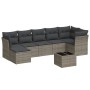 Garden sofa set 8 pieces and gray synthetic rattan cushions by , Garden sets - Ref: Foro24-3249819, Price: 497,66 €, Discount: %