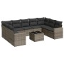 Set mit 10 Gartensofas mit Kissen synthetisches Rattangrau von , Modulare Sofas für den Außenbereich - Ref: Foro24-3251747, P...