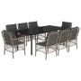 Set comedor de jardín 9 pzas cojines ratán sintético gris claro de , Conjuntos de jardín - Ref: Foro24-3212179, Precio: 958,4...