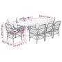 Set comedor de jardín 9 pzas cojines ratán sintético gris claro de , Conjuntos de jardín - Ref: Foro24-3212179, Precio: 958,4...