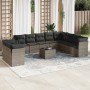 Garden sofa set 11 pieces and gray synthetic rattan cushions by , Garden sets - Ref: Foro24-3249709, Price: 679,90 €, Discoun...