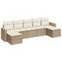 Set sofás de jardín 7 piezas y cojines ratán sintético beige de , Sofás modulares de exterior - Ref: Foro24-3251675, Precio: ...