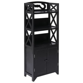 Black Paulownia wood bathroom cabinet 46x24x116 cm by vidaXL, Lockers and storage cabinets - Ref: Foro24-284112, Price: 142,9...