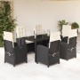 7-teiliges Garten-Esszimmerset und Kissen synthetisches Rattan schwarz von , Gartensets - Ref: Foro24-3212198, Preis: 853,79 ...